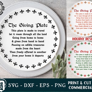 The Giving Plate SVG | Giving Plate Poem | Pay It Forward Gift | Giving Dish SVG | Cookie Exchange SVG | dxf eps png Cut Print Digital Files