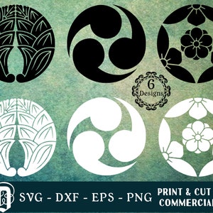 Emblema japonés SVG / Símbolo de flor SVG / Símbolo asiático SVG / Flor japonesa svg / Flor de jengibre svg / Cresta japonesa svg / PNG dxf Archivos