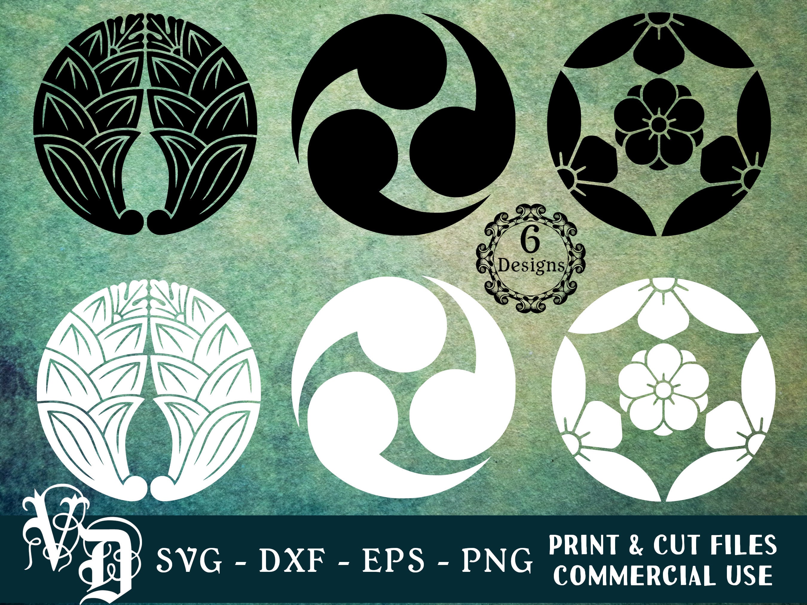 Japanese Emblem SVG | Flower Symbol SVG | Asian Symbol SVG | Japanese Blossom svg | Ginger Flower svg | Japanese Crest svg | png dxf Files