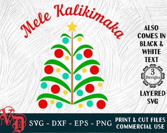 Mele Kalikimaka SVG | Hawajska choinka SVG | Tropikalne Boże Narodzenie SVG | Hawajskie powiedzenie svg | Hawaje svg | png Wytnij Wydrukuj Pliki Cyfrowe
