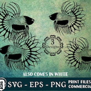 Crowntail Betta SVG | Betta Wall Art SVG | Fighting Fish SVG | Fancy Fish svg | Fish Drawing svg | Fish Art svg | eps png Print Digital File
