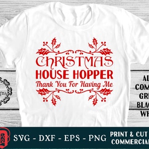 Noël House Hopper SVG | Amis de la famille SVG | Invité de Noël SVG | Dîner de Noël svg | Noël en famille svg | png Couper les fichiers d'impression