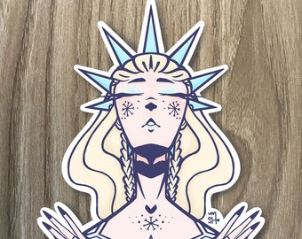 Snow Queen Original Art Sticker or Magnet