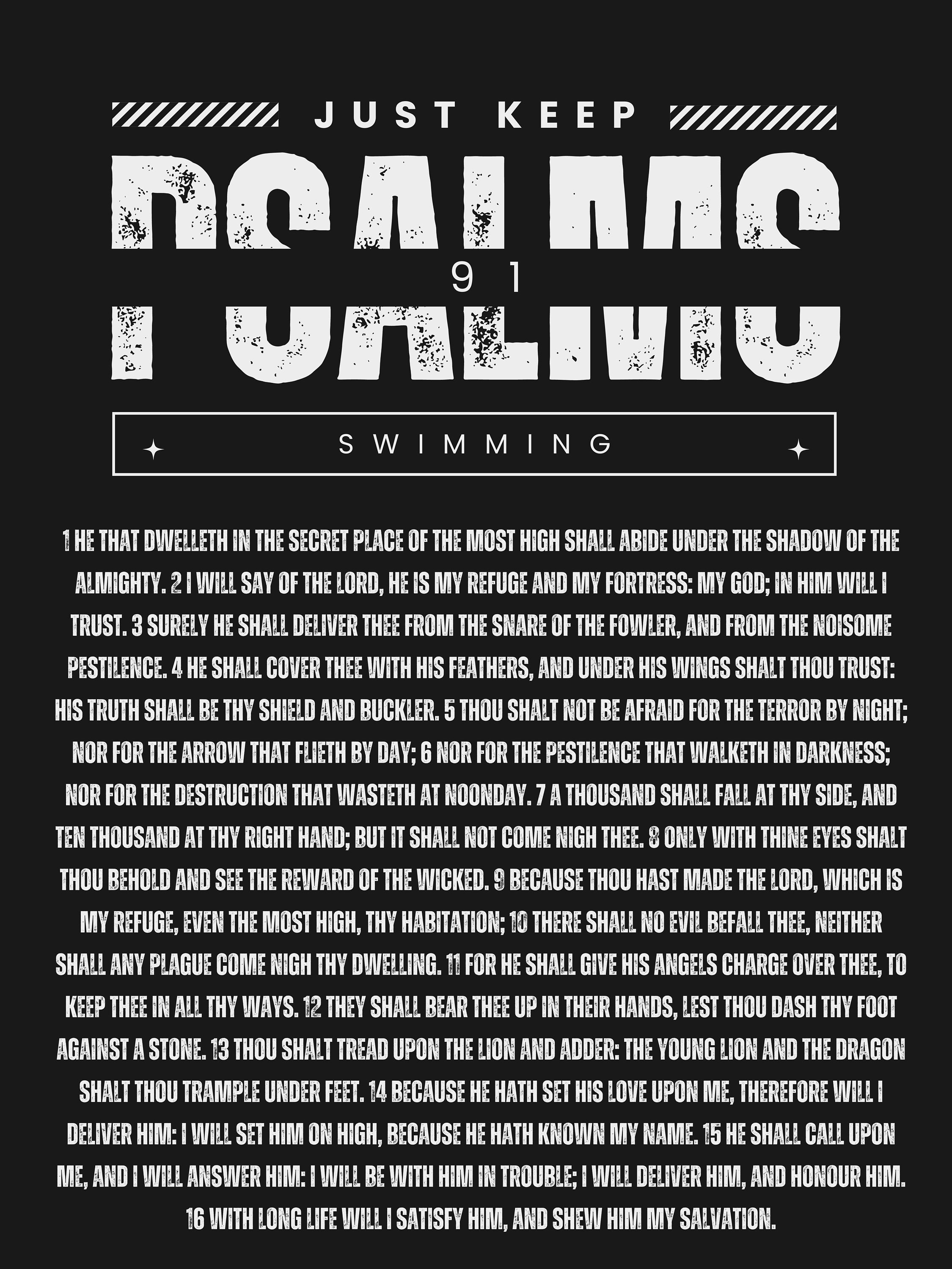 Psalm 91 Poster, Printable PDF Gift Psalm 91 Prayer Card Wall Decor, A4 ...