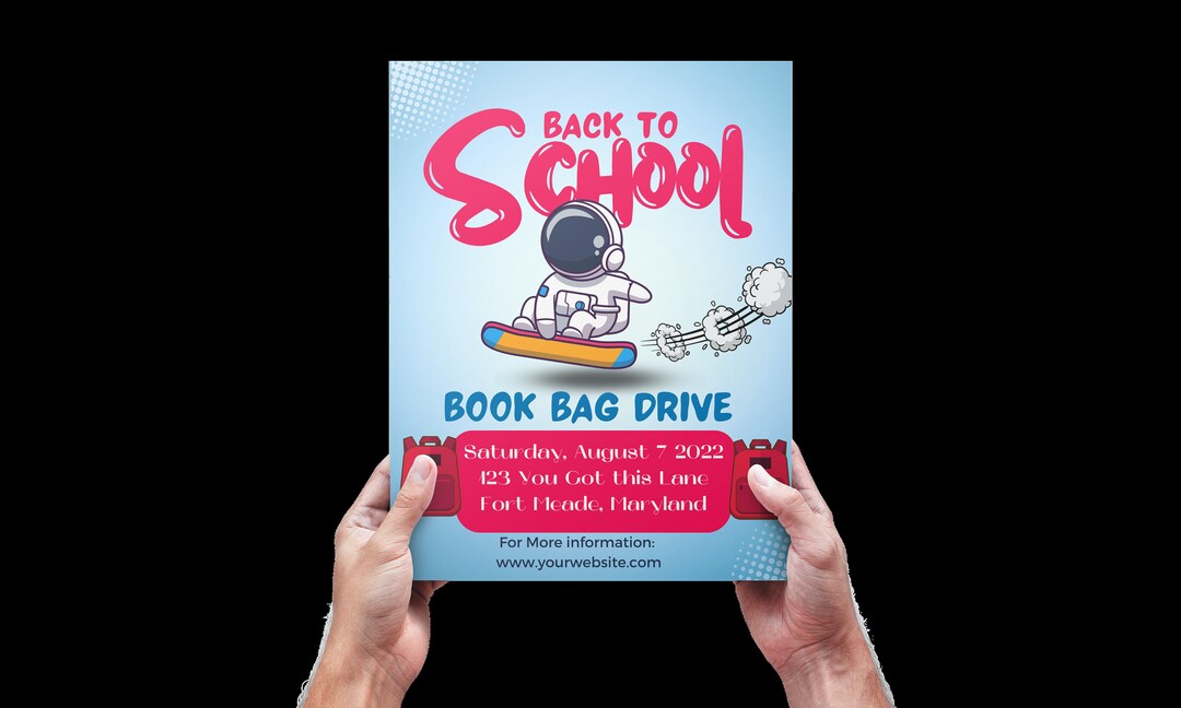 Back to School Flyer Back to School Book Bag Drive Etsy