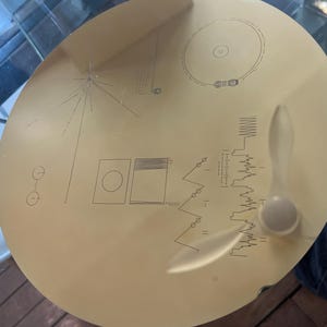 NEW VERSION* NASA voyager probe golden record 300mm (304L 24K golden plated)