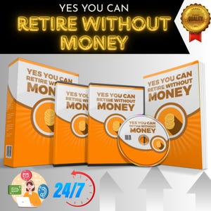 Retire Without Money eBook: Financial Freedom Guide + Canva Sales Page (Digital Download, MP4)