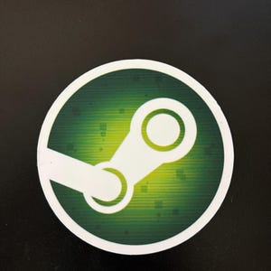 Steam Logo Sticker | Gaming Decal for Laptops, Consoles, Water Bottles | Variety of Patterns Retro