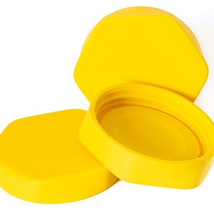 HOUSERRY Deluxe Easy-Open No-Stress 100% Silicone Mason Jar Lid Wide Mouth Yellow, 3pcs image 10