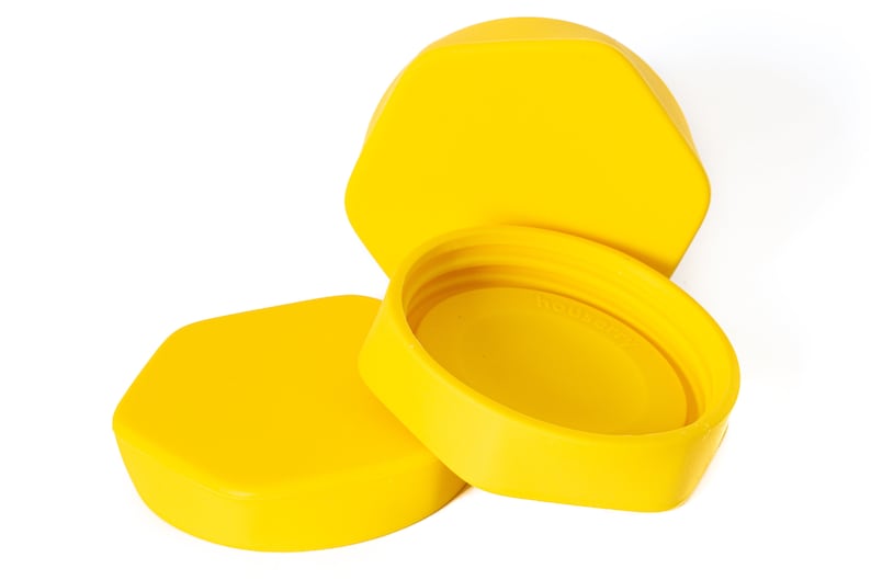 HOUSERRY Deluxe Easy-Open No-Stress 100% Silicone Mason Jar Lid Wide Mouth Yellow, 3pcs image 10