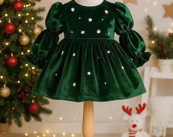 Green Velvet Baby Dress: Christmas Girl Outfit - Etsy Green Velvet Baby Dress: Christmas Girl Outfit - Etsy