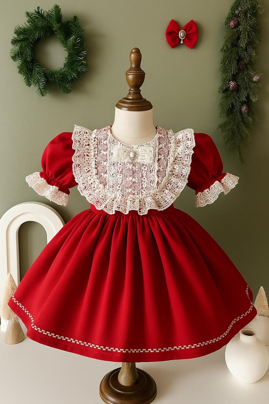 white christmas dresses Santa Smocked Christmas + Valentine Dress, 3 outfits in 1 with removab –  Pleats and Stitches