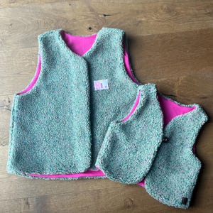 Teddyweste gemustert Weste Pink , Flieder Teddy Sherpaweste, Teddy Weste Damen, kuschelweste, Leo Leoweste, Steppweste Leo