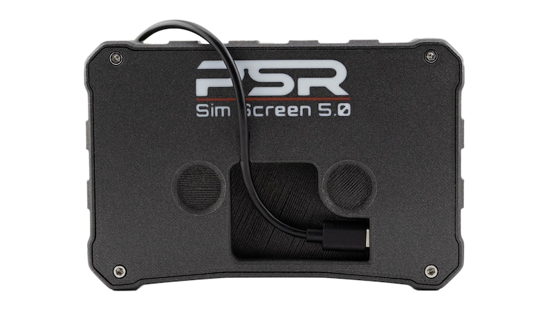 Peut inclure: Appareil rectangulaire noir avec le texte "FSR Sim Screen 5.0" imprim&eacute; sur le devant. L'appareil est dot&eacute; d'un c&acirc;ble noir.