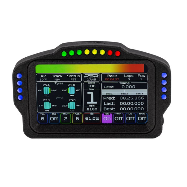Sim Racing Dashboard Touchscreen Display LEDs RPM SimHub, PSR GT 5.0 Elite Pro Printed Sim Racing Square Edition