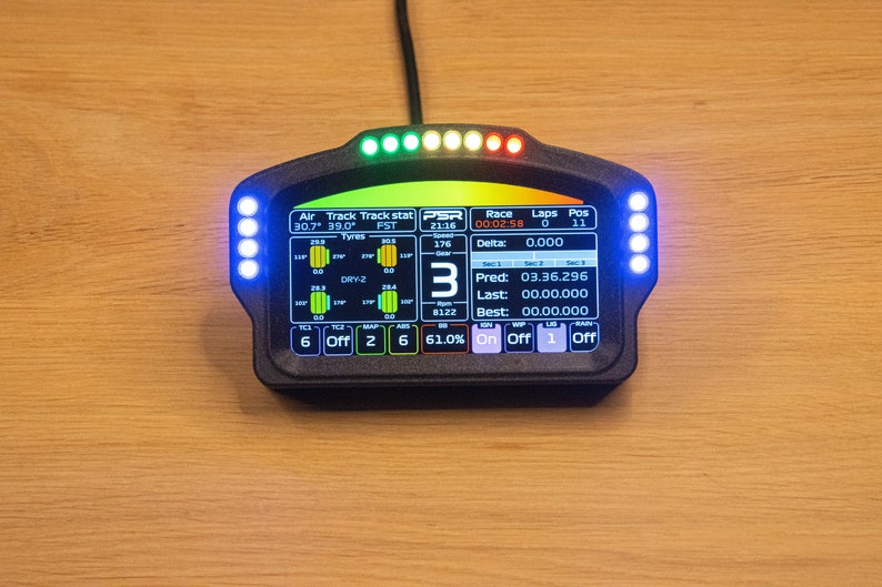 Sim Racing Dashboard Touchscreen Display Leds RPM Simhub GT - Etsy