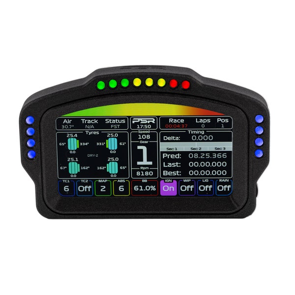 Sim Racing Dashboard Touchscreen Display LEDs RPM SimHub, PSR GT 5.0 Elite Pro Printed Sim Racing Round Edition