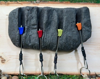 Rock Climbing Key Holder (4 Keys)  - Premium Quality Handmade Climber Gift (Keychains Included)