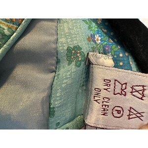 Vintage Adrianna Papell Silk Skirt Suit Teal Paisley 90s 2 Piece Set immagine 12
