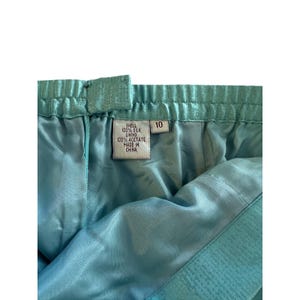 Vintage Adrianna Papell Silk Skirt Suit Teal Paisley 90s 2 Piece Set immagine 15