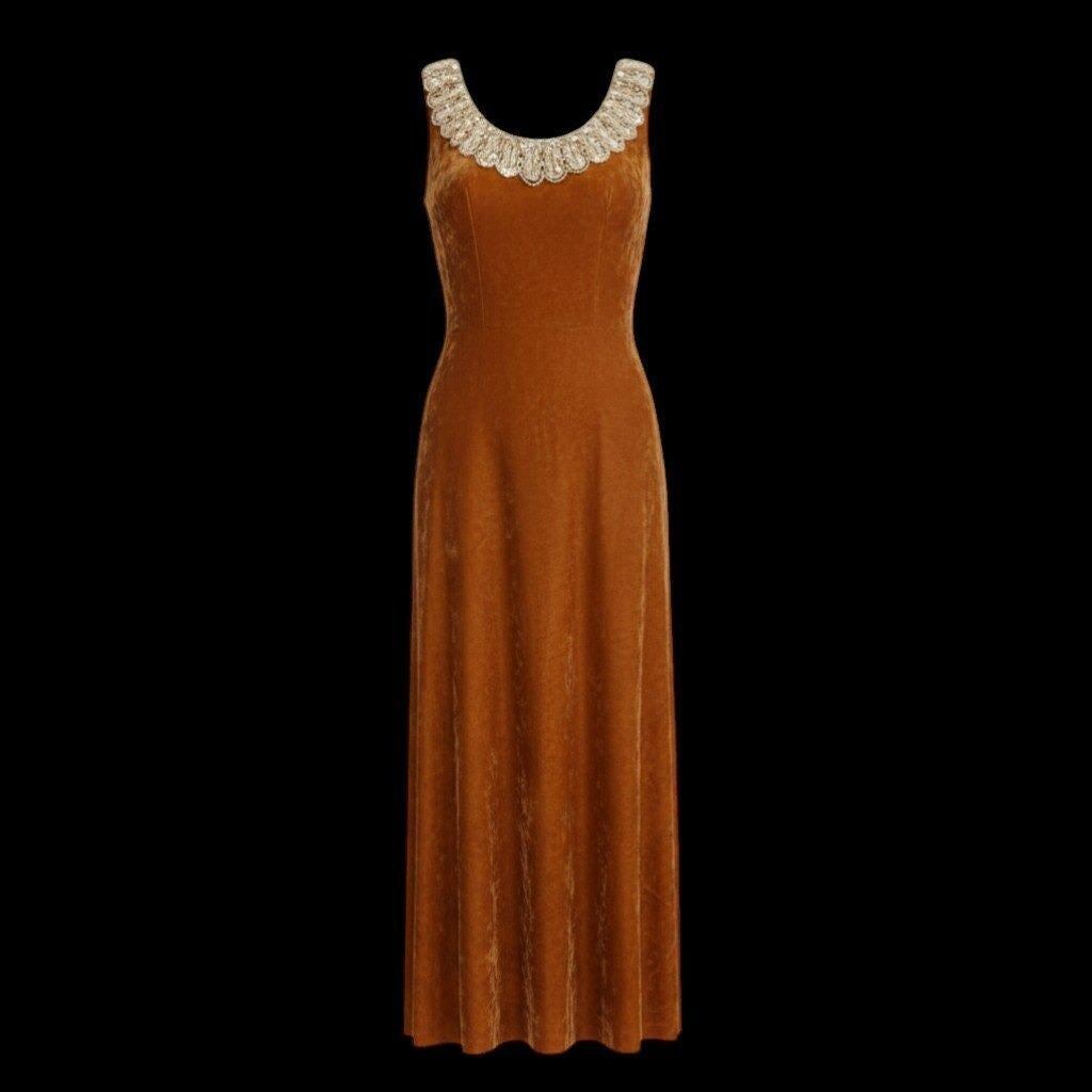 etsy burnt orange bridesmaid dress Burnt Orange Velvet Infinity Bridesmaid Dresses/Customization Size –  ScholleDress