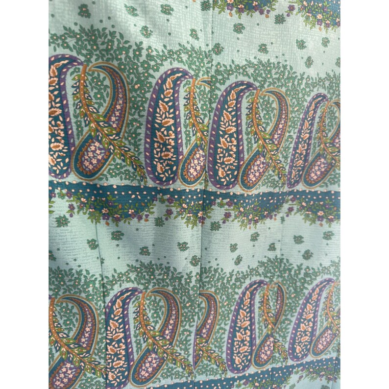 Vintage Adrianna Papell Silk Skirt Suit Teal Paisley 90s 2 Piece Set immagine 6
