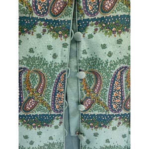 Vintage Adrianna Papell Silk Skirt Suit Teal Paisley 90s 2 Piece Set immagine 5