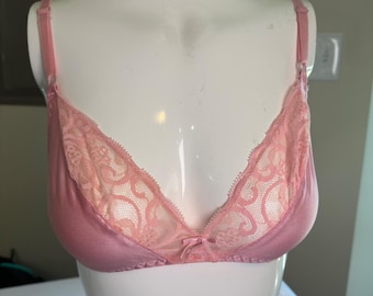 Maidenform Eigene Affair BH Vintage 80er Jahre Rosa Spitze Antron Nylon Made in USA 34