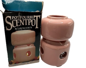 VTG  Aromatics Potpourri Scentpot Pink Ceramic Tea Light Home Fragrance 80s