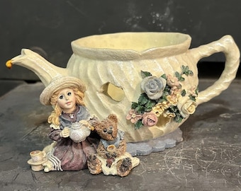 Yesterday S Child Dollstone Collection Boyds Bears Teapot Candle Holder