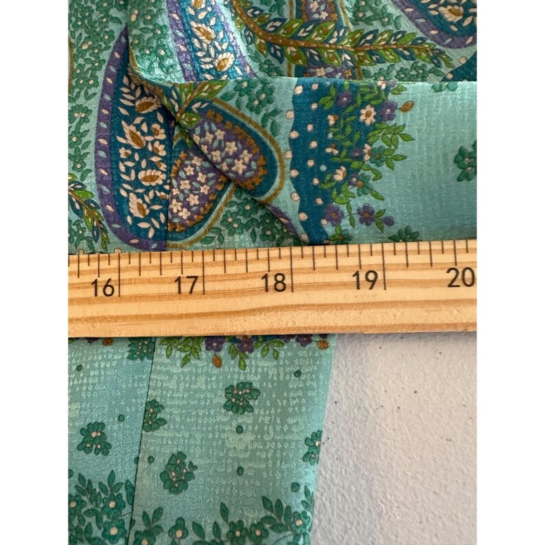 Vintage Adrianna Papell Silk Skirt Suit Teal Paisley 90s 2 Piece Set immagine 9