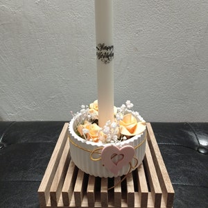 Set regalo, ciotola decorativa scanalata con candela, decorazione Raysin, regalo di nascita, souvenir, decorazione per candele, portacandele, compleanno