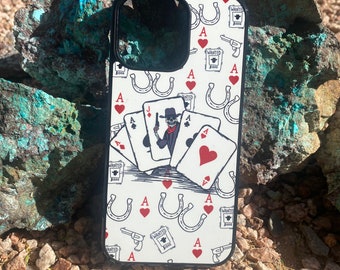 Ace card cowboy, winning hand, phone case