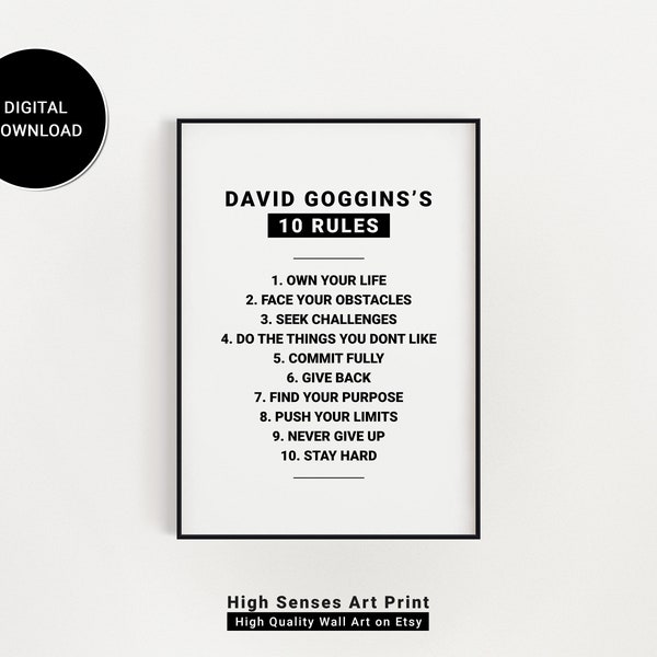 Goggins 10 Rules - Etsy