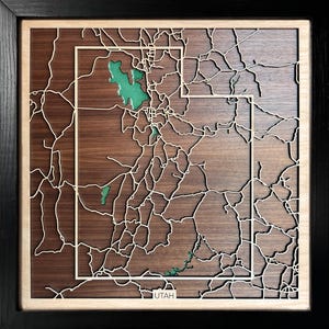 Utah Holz Karte Wandkunst für Wohnzimmer Wand Dekor Geschenk für Sie