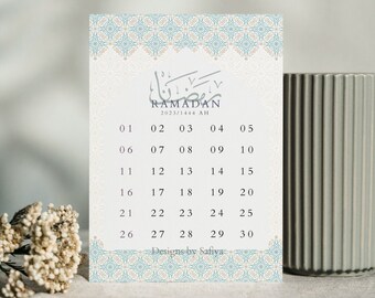 Ramadan Countdown Calendar | Ramadan Countdown | Countdown to Eid | Ramadan Decoration | Printable Ramadan Decoration | B&W and Color
