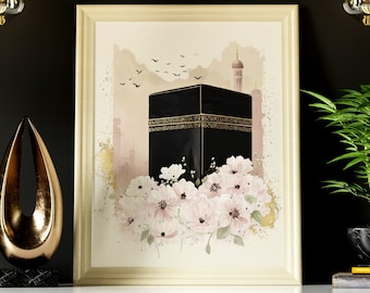 Kaaba Makkah Digital Print | Haramain Kaaba Poster | Makkah | Kaabah in Makkah Wall Art | Haramain Wall Art | Hajj Umrah Gift | Islamic Gift