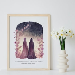 Hijabi Wall Art Digital Print | Islamic Gift | Wall Art | Pastel Wall Art | Islamic Sisters Wall Art | Islamic Art Print | Muslimah Wall Art