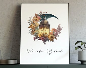 Ramadan Mubarak Poster | Printable Ramadan Poster/Card | Minimal Ramadan Art | Ramadan Art Decoration | Digital Print | Ramadan Mubarak Gift