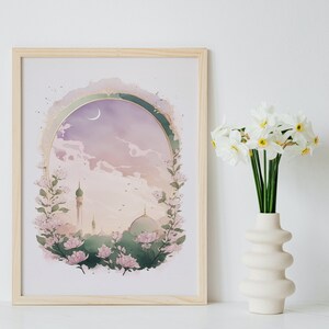 Muslim Wall Art Digital Print | Islamic Gift | Wall Art for Childrens Room | Pastel Wall Art | Mosque Wall Art | Islamic Art Print