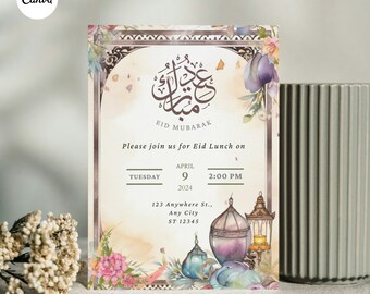 Editable Elegant Eid Party Invite | Printable Eid Party Template | Digital Eid Party Card Invite | Eid Party Invitation Invite | Eid Party