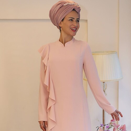 Volanlı Hijab Dress, Wedding shops Hijab Dress, Evening Dress, Muslim Woman Dress,Turkey,hijab wedding wear,Elegance