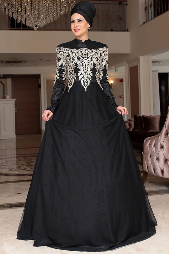 Sıla Hijab Dress Wedding Hijab Dress Evening Dress Muslim Etsy