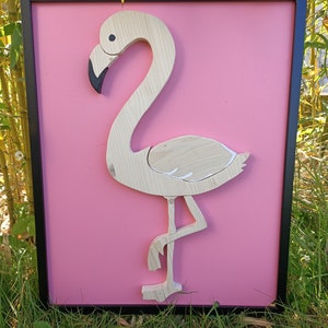 Mosaïque flamant rose en verre rose FLAMAND