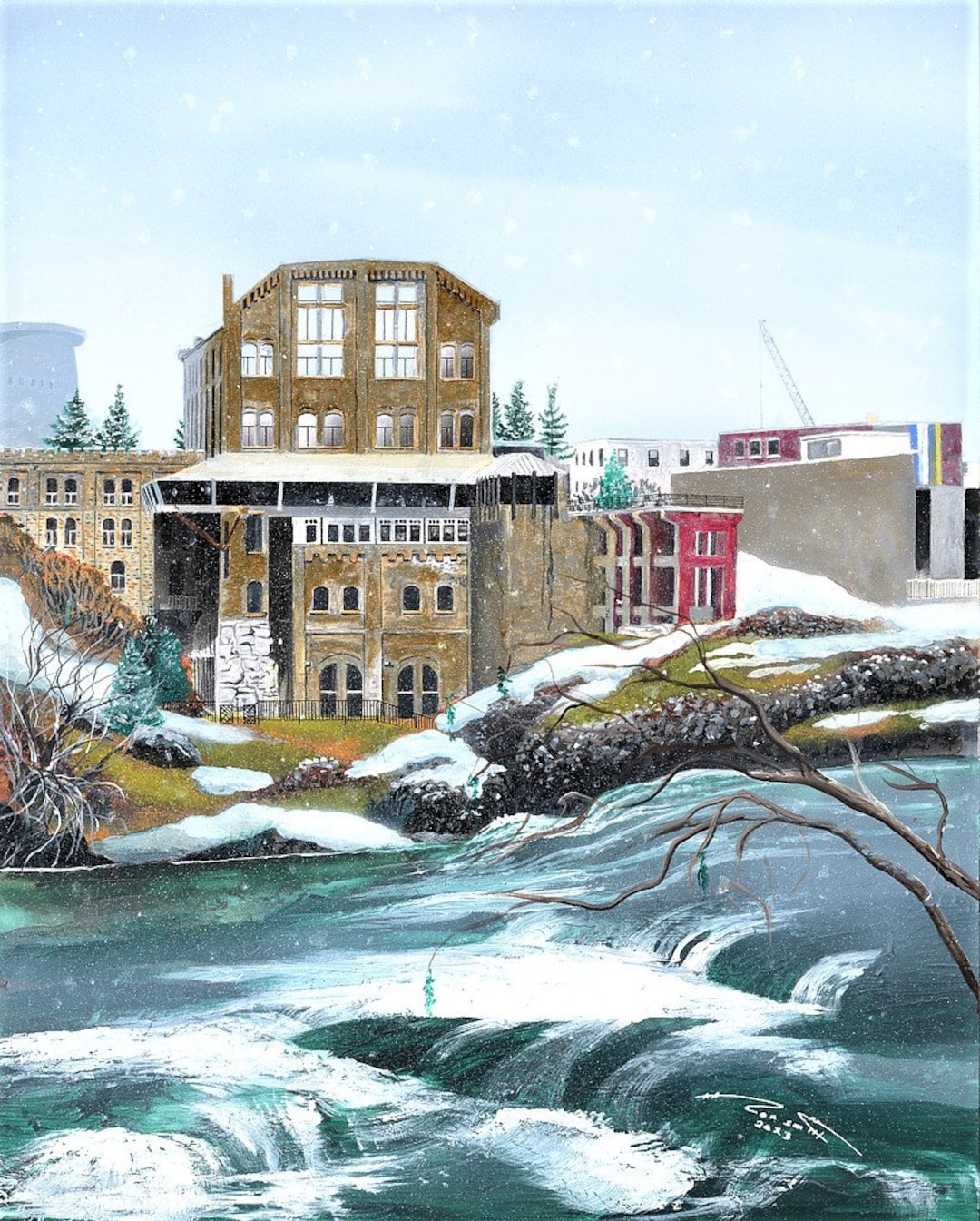 Historic Flour Mill Building in Spokane's Riverfront Park 11X14 Print