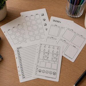 Modern Planner Bundle A5 | Monthly + Weekly + Daily Printed Inserts for 6 Ring Binder, Filofax, LV GM Agenda | Minimalist