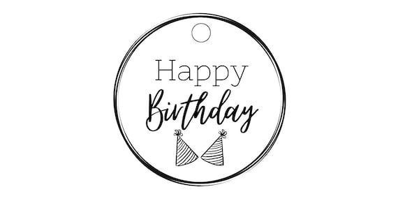 Happy Birthday Printable Present Label | Etsy