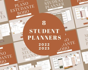 BOHO + MINIMAL Student PLANNER, landscape & portrait orientation | printable planner | 2022 2023 planner | printable planner | aesthetic