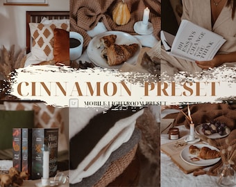 CINNAMON PRESET Lightroom preset, FALL preset, aesthetic preset, travel preset, iPhone preset, brown preset, warm preset