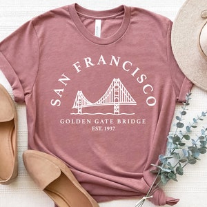 San Francisco California T Shirt, hombre XL, Anaranjado